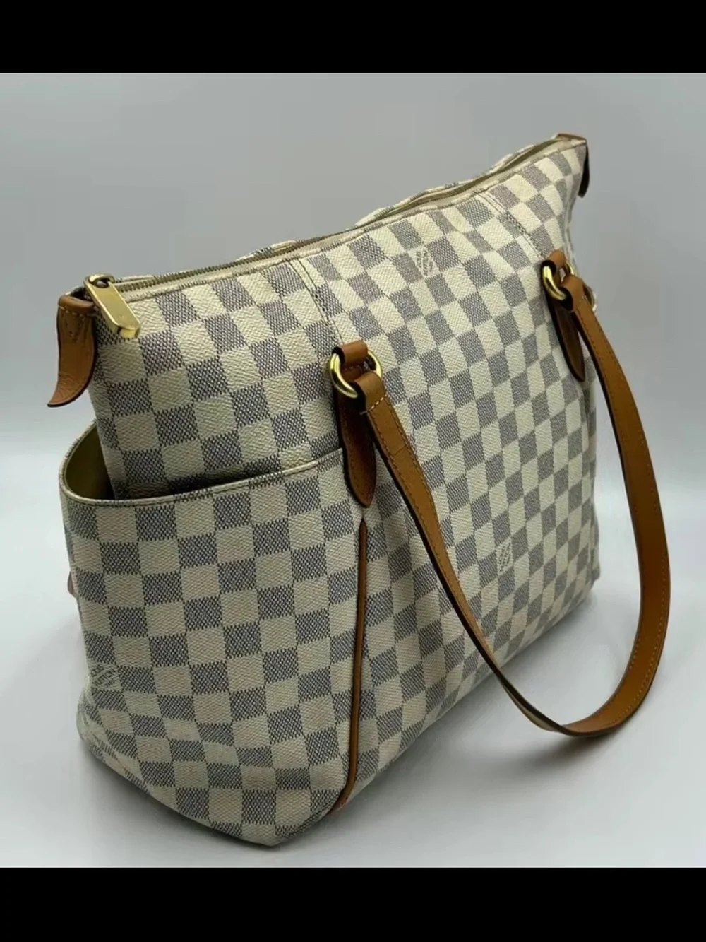 Louis Vuitton Beige/Gray Damier Azur Totally MM
